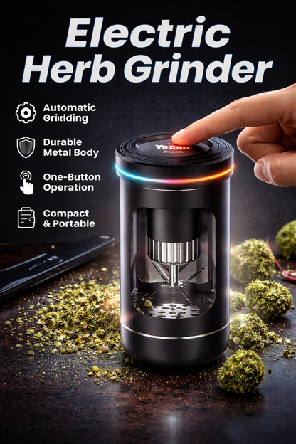 Electric Herb Grinder – Automatic One-Button | Metal Build | Compact Portable Design