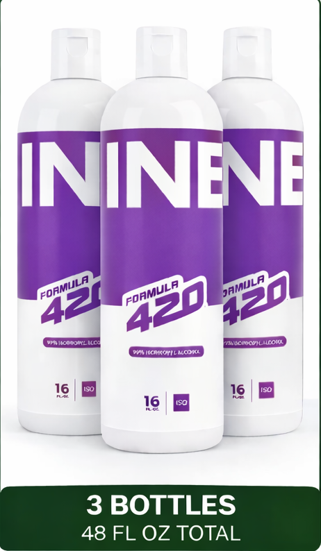 Formula 420 NINE Alcohol Cleaner – 99.9% Purity | Multi-Purpose | Liquid Solution | 16 oz