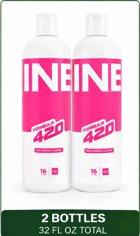 Formula 420 NINE Alcohol Cleaner – 99.9% Purity | Multi-Purpose | Liquid Solution | 16 oz