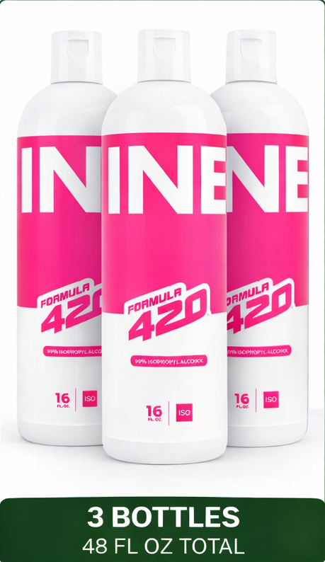 Formula 420 NINE Alcohol Cleaner – 99.9% Purity | Multi-Purpose | Liquid Solution | 16 oz