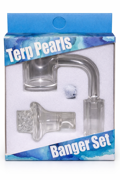 Terp Pearls Banger Set – Quartz 90° Joint | Spinner Carb Cap | Dab Kit