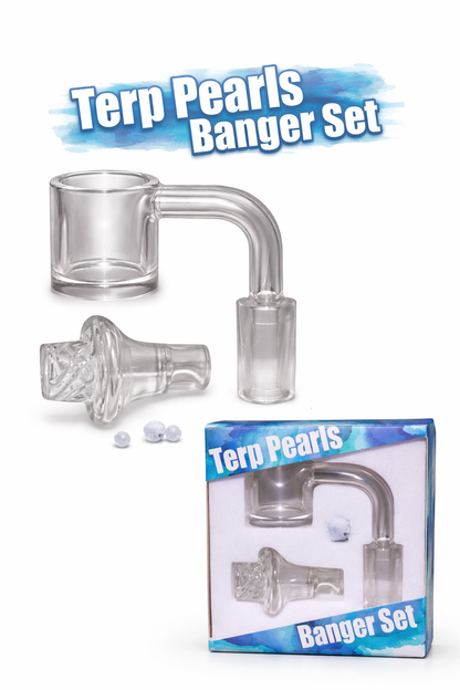 Terp Pearls Banger Set – Quartz 90° Joint | Spinner Carb Cap | Dab Kit