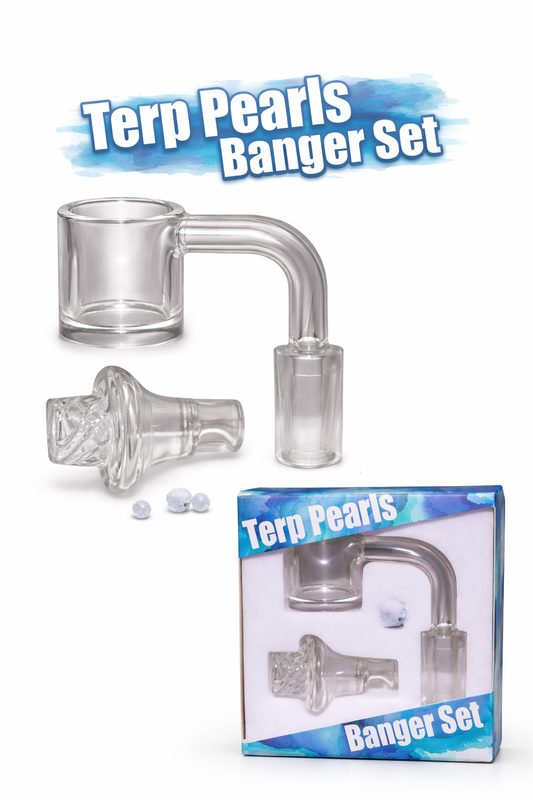 Terp Pearls Banger Set – Quartz 90° Joint | Spinner Carb Cap | Dab Kit