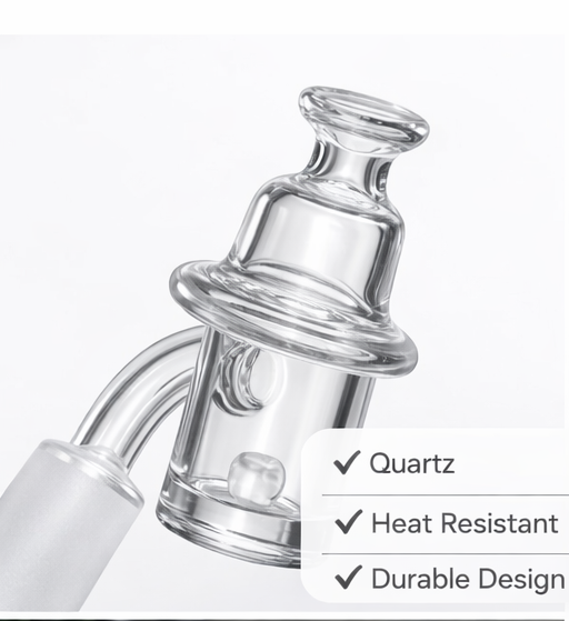 Quartz Banger Carb Cap – 14mm Male | Heat Resistant Quartz | Bell Design | 2.5 Inch