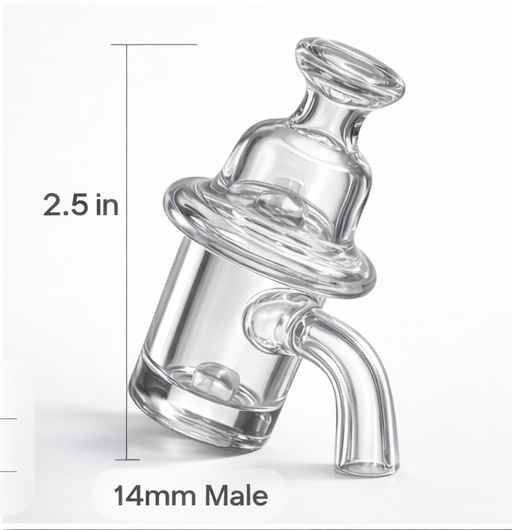 Quartz Banger Carb Cap – 14mm Male | Heat Resistant Quartz | Bell Design | 2.5 Inch