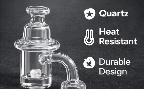 Quartz Banger Carb Cap – 14mm Male | Heat Resistant Quartz | Bell Design | 2.5 Inch