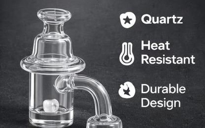 Quartz Banger Carb Cap – 14mm Male | Heat Resistant Quartz | Bell Design | 2.5 Inch