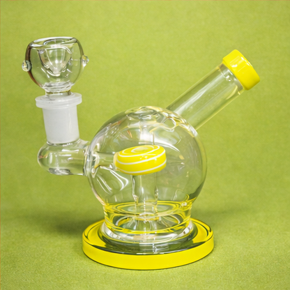 Glass Rig – Vortex Globe Perc | Borosilicate Glass | Transparent | 5 Inch
