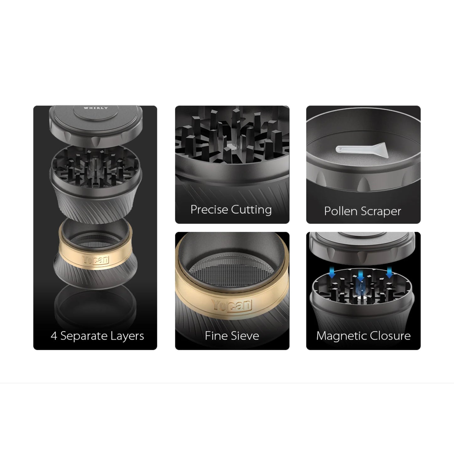 Herb Grinder – Premium Manual Grinder | Metal Build | Whirly Design | Compact Size