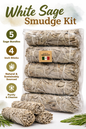 White Sage Smudge Kit – 5 PCS Bundle | Natural Cleansing | 4 Inch Sticks