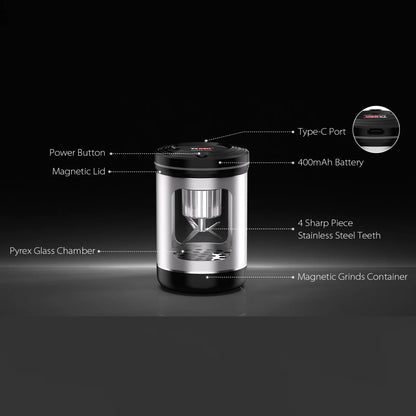 herb grinder with led battery powered grinder